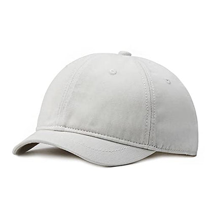 Faringoto Men's Cotton Short Brim Baseball Cap Casual Peaked Cap Ladies Versatile Equestrian Sun Hat - color: 01-white