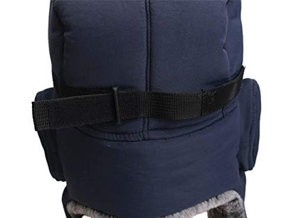 Connectyle Men's Trapper Hat with Faux Fur Linning Eskimo Windproof Winter Warm Hats Ushanka Hunting Hat - color: Navy Blue