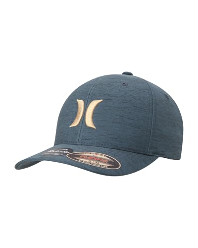 Hurley Mens Baseball Cap Curved Brim Moisture Wicking Flexfit Fitted Hats - color: Spruce Fog, size: Small-Medium