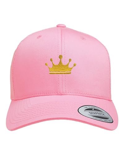 Go All Out Adult Golden Crown Structured Trucker Cap - color: Pink