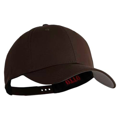 e4Hats.com 6 Panel Low Profile Structured Baseball Cap - color: Dark Brown