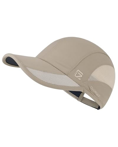 GADIEMKENSD Quick Dry Run Hat Cooling Breathable Mesh - color: Khaki, size: 7-7 1/2