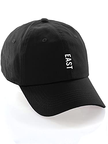 Daxton Vertical USA Cities Baseball Dad Hat Unstructure Low Profile Strapback - color: East Black White