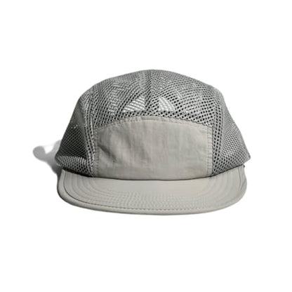 FASHIXD Mesh 5 Panel Runner Hat for Men Flat Brim Quick Dry Running Hat - color: Light Gray