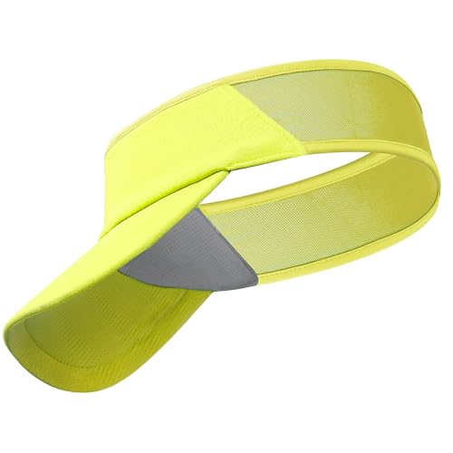 Sports Sun Visors Hat Women Men,Lightweight Cooling Stretchy Visor - color: 1-fluorescent Yellow