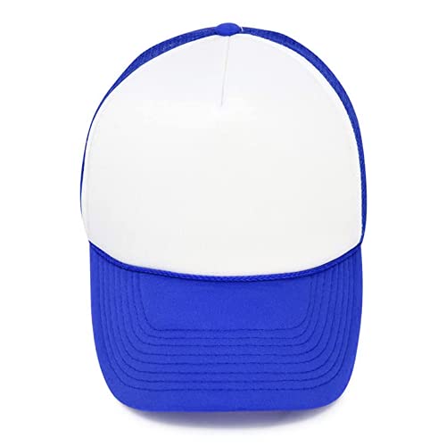 MR.R Sublimation Blanks Polyester Mesh Cap Mesh Hat Two Tone Trucker Summer Mesh Cap with Adjustable Snapback,2pcs per Pack - color: Blue