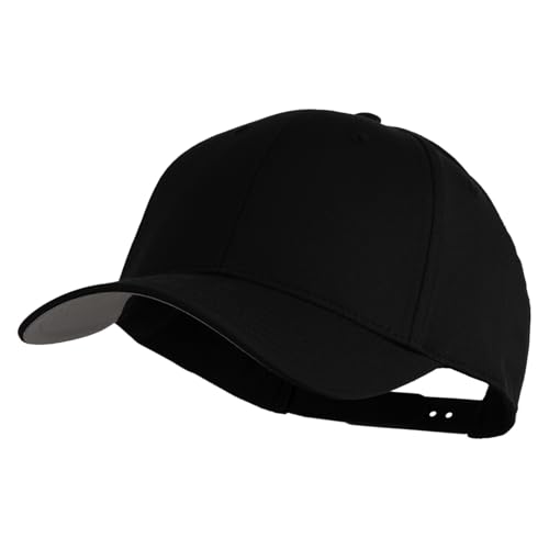 e4Hats.com 6 Panel Low Profile Structured Baseball Cap - color: Black