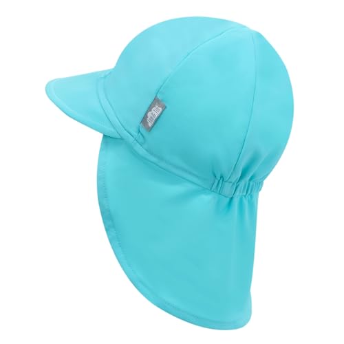 JAN & JUL Baby Sun-Hat with Neck Flap for Swimming - color: Lagoon, size: 3-6 Months