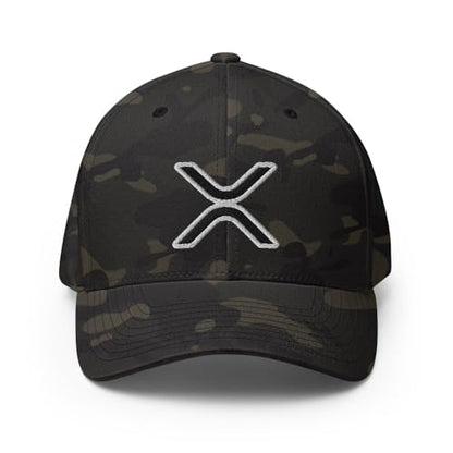 FX XRP Fitted Hat Embroidered Curved Bill Mid Crown Closed-Back Structured Twill Cap - color: Multicam Black, size: Large-X-Large