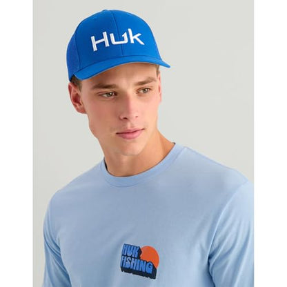 Mens Trucker Hat, Anti-Glare Snapback Fishing Hat for Men - color: Embroidered - Vessel Blue