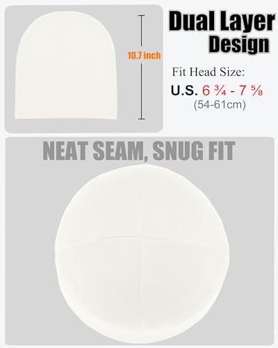 ROYBENS Thin 100% Cotton Beanie for Men Women Lightweight Slouchy Chemo Hat - color: 1pcs-white