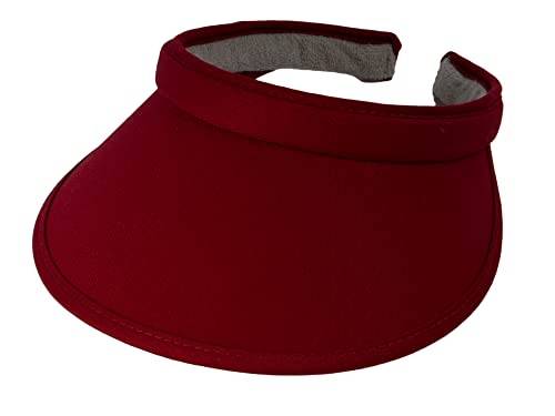 TOP HEADWEAR Sports Cotton Twill Clip-On Visor 3.5 Inch Wide Brim - color: Wine
