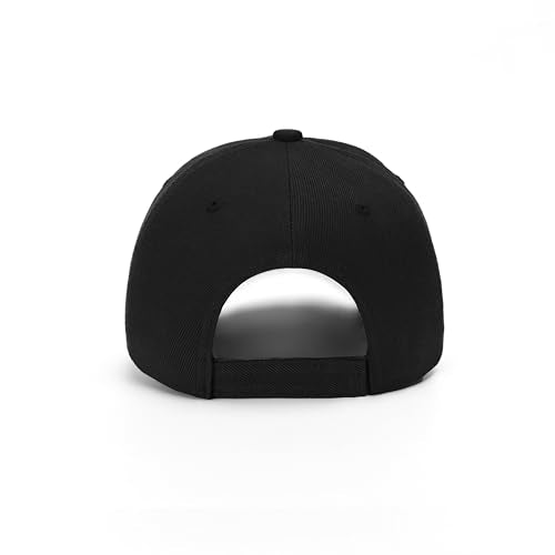 ZH Plain Adjustable Baseball Cap - Lot of 12 Unisex Blank Design Caps - color: Black