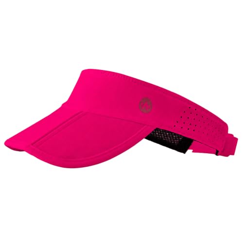 WANDER Sports Sun Visor Hat Mesh Foldable Brim for Men Women Running - color: Rose Red