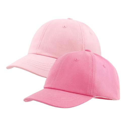 BAVST Boy Baseball Cap for Baby Toddler Girls Summer Cap Sun Protection Dinosaur Kids Trucker Hats for 1-3Years Old - color: Z-light Pink+dark Pink