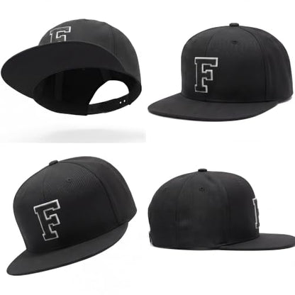 I&W Hatgear Mens 3D Silicone A-Z Patch Varsity Initial Letters Snapback Hat - color: Initial F