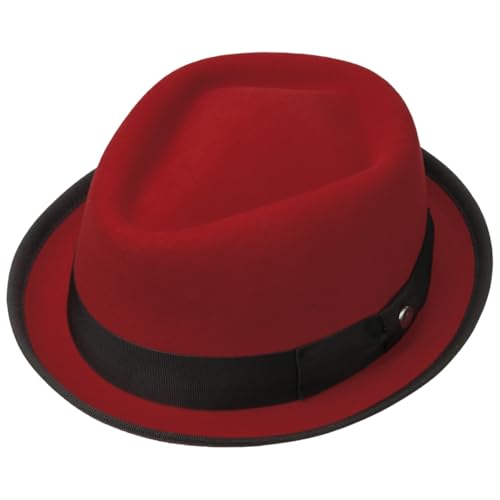 Lierys Diamond Crown Pork Pie Hat Women/Men | - color: Red, size: 7 1/2-7 5/8