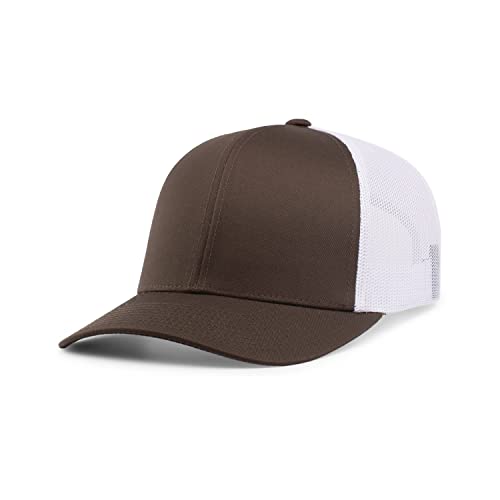 Pacific Headwear Snapback Trucker: Stylish Unisex Cap for All-Day Comfort - color: Brown/White/Brown, size: One Size