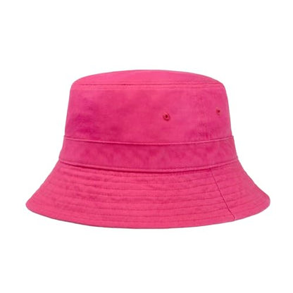Hot Summer Bucket Hat - Trendy Cotton Sun Hat for Beach, Golf, Fishing - color: Bubblegum Pink