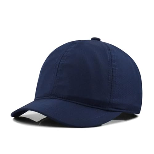 Fashion Short Brim Lightweight Quick Dry Baseball Cap Unconstructed Plain Low Profile Dad Hat for Men Women - color: Blue