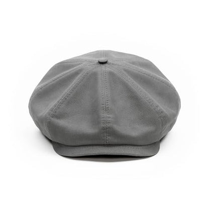 Sterkowski Shelby Paperboy Hat | 100% Softened Cotton Newsboy Cap for Men | 8 Panel Peaky Style - color: Graphite Gray, size: 6 3/4