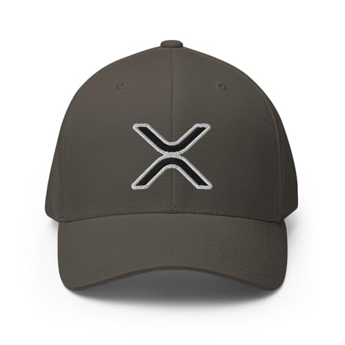 FX XRP Fitted Hat Embroidered Curved Bill Mid Crown Closed-Back Structured Twill Cap - color: Dark Grey, size: Small-Medium