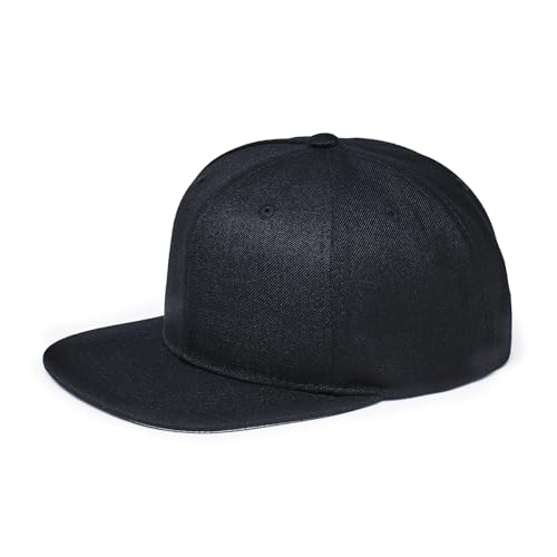 E BY ELIDAN Flat Bill Hat, Structured Flat Brim Baseball Cap for Men - color: Black