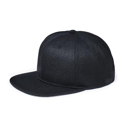 E BY ELIDAN Flat Bill Hat, Structured Flat Brim Baseball Cap for Men - color: Black