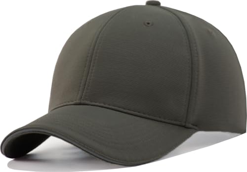 TSSGBL Men's Plain Baseball Hat - OSFM & XXL Big Head Fit，Adjustable Structured Ball Cap with Reflective Sandwich Brim - color: Charcoal, size: Medium-Large