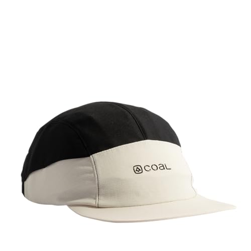 Coal Headwear Rambler Tech 5 Panel Cap Hat - Lightweight Ripstop Nylon, Moisture Wicking, Adjustable - Outdoor Performance - color: Bone/Black
