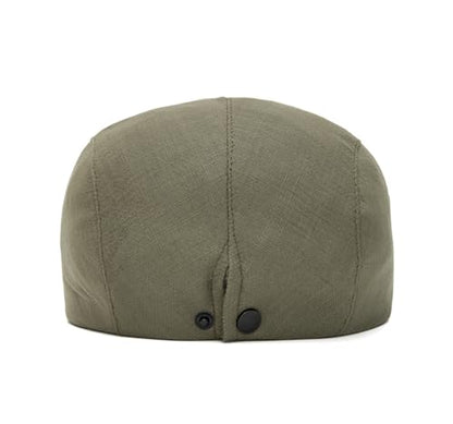 Quanhaigou Unisex Denim Newsboy Hats Flat Ivy Gatsby Cabbie Driving Berets Hat Cotton Dad Cap for Men Women - color: Solid Army Green