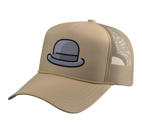 Really Like Bowler Hats Derby Bob Hat Trucker Hat with Adjustable Mesh Back - color: Khaki
