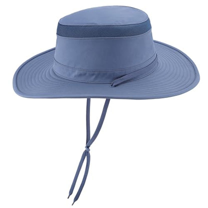 Home Prefer Classic UPF 50+ Men's Sun Hat Wide Brim Bucket Hat UV Protection Fishing Hat for Men Beach Safari Gardening Golf - color: Blue, size: Medium