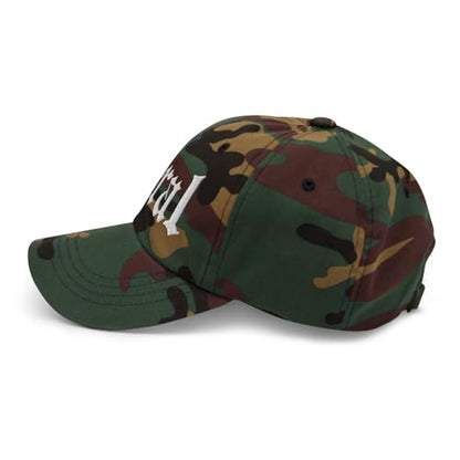 NX Feral Embroidered Curved Bill Cap Relaxed Fit Low Crown Adjustable Dad Hat - color: Green Camo