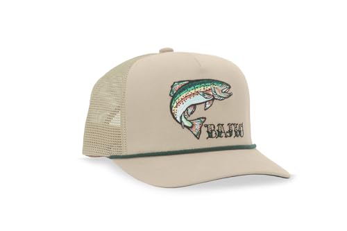 Bajío Fishing Hat - Performance, Corduroy and Twill Trucker Snapback - color: Rainbow Trout - Khaki - Twill