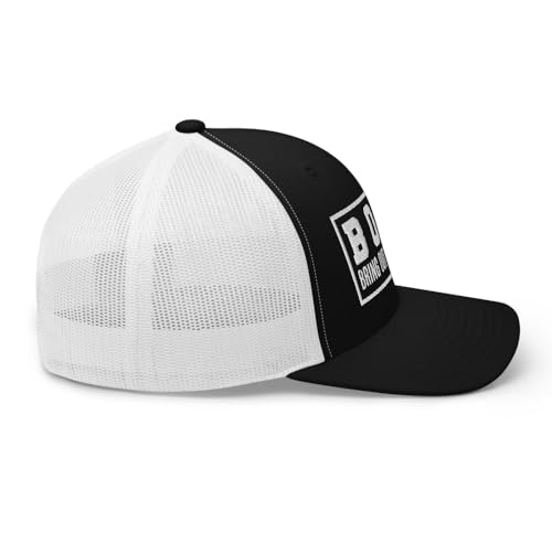 NG Boat Bring Out Ass and Titties Curved Bill Trucker Hat Mid Crown Adjustable Funny Adult Humor Cap - color: Black/ White