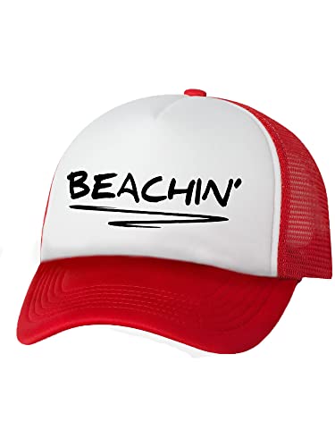 zerogravitee Beachin' Truckers Mesh Snapback hat - color: White/Red