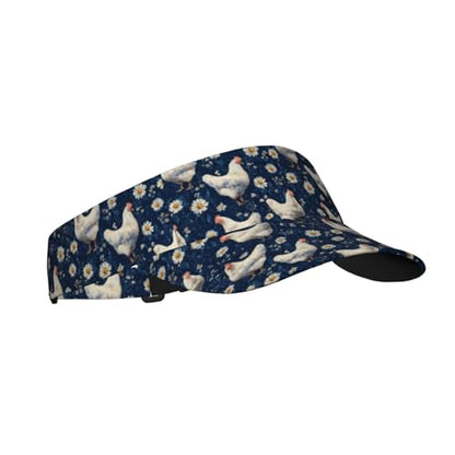 Unisex Adjustable Sports Sun Visor - color: Chickens