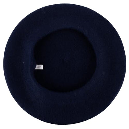 ZAKIRA Wool French Beret for Men & Women, Plain - color: Navy