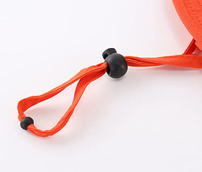 Kids Sun Protection Hat Quick Dry Adjustable Wide Brim Bucket Hat for Boys Girls Summer Fishing Hiking - color: Orange