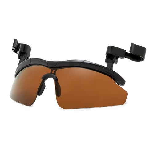 FEISEDY Polarized Clip Cap Sunglasses, UV400 Sports Hat Visor B0356 - color: Brown