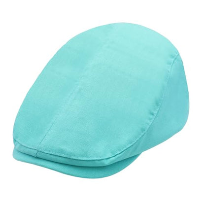 ZLYC Men Summer Flat Cap Scally Ivy Gatsby Newsboy Beret Driver Hat - color: Solid Blue