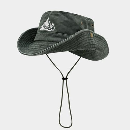 Sun Bucket Hat for Men Women Fishing Beach Safari Trendy Cotton Cowboy Cap for Golf Hiking Hunting Outdoor Boonie - color: Mountain Army Green