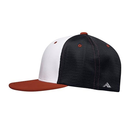 Pacific Headwear Unisex-Adult Pacific Headwear Premium M2 Performance Trucker Flexfit® Cap - color: White/Navy/Red, size: Small-Medium
