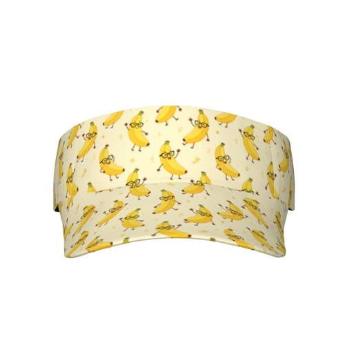 Adjustable Sun Visor Hats, Lightweight Open-Top Sports Visors - color: Banana