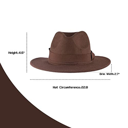 Wide Brim Felt Fedora Hat Halloween Cosplay Props Costume Accessory Panama Outback Hat for Men Women