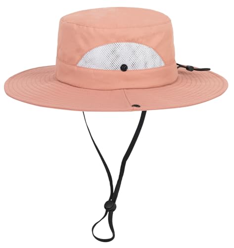 Kids Sun Hat with UV Protection Beach Bucket hat Safari Boonie Cap - color: Pink