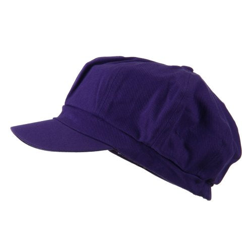 e4Hats.com Cotton Elastic Newsboy Cap - color: Purple, size: X-Large-XX-Large
