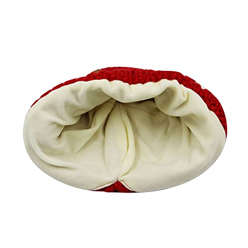 AIBEARTY Cute Deer Elk Antlers Baby Hat Winter Warm Plush Knitted Ear Warmer Bonnet Boys Girls Cap Beanie with Chin Strap - color: Red