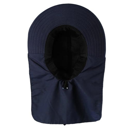 Falari Outdoor Sun Hat, Wide Brim with Neck Flap, Safari Hiking Gardening Fishing Hat - color: Navy